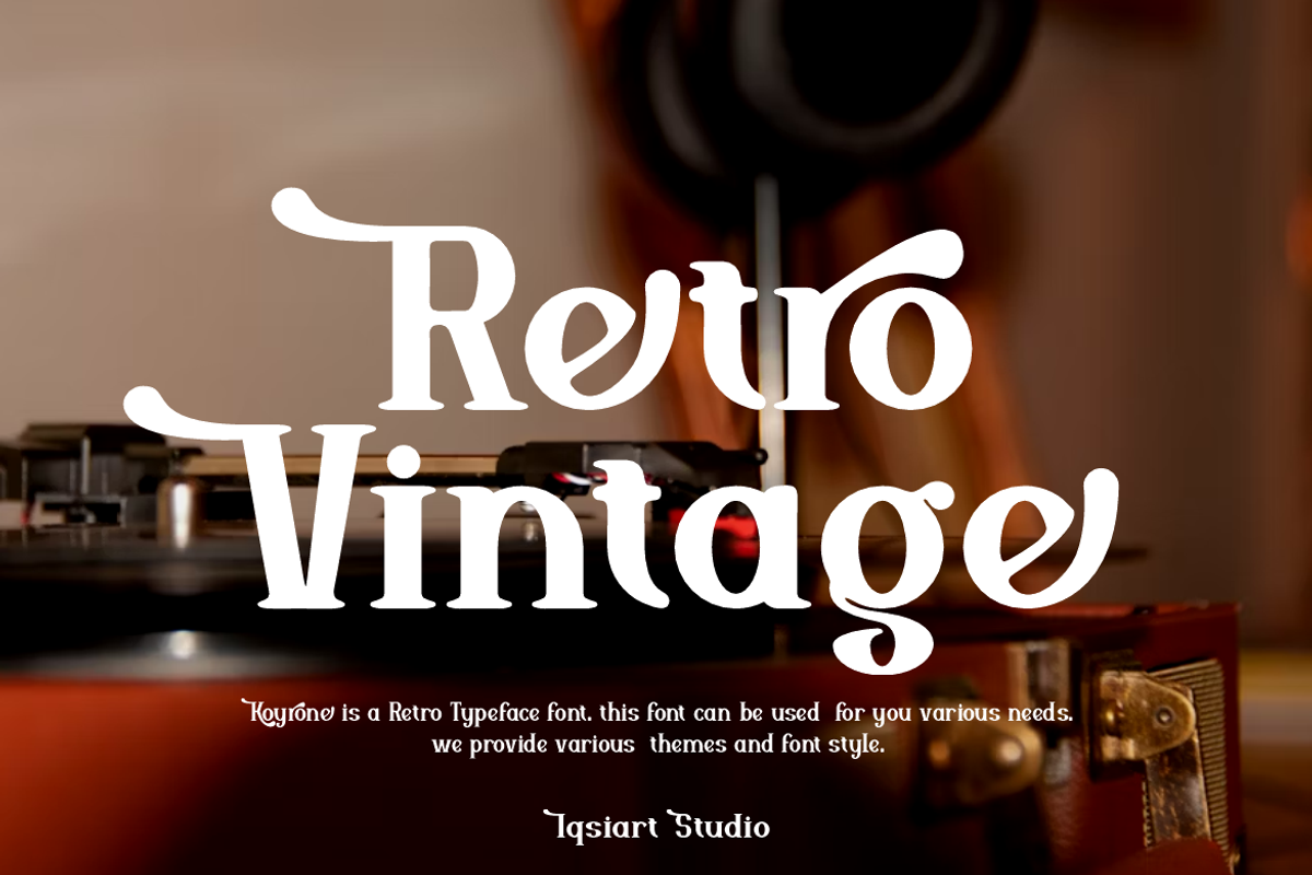 Koyrone - Retro Typeface Font, a Serif Font by Iqsiart Studio (Photo 3 of 7)