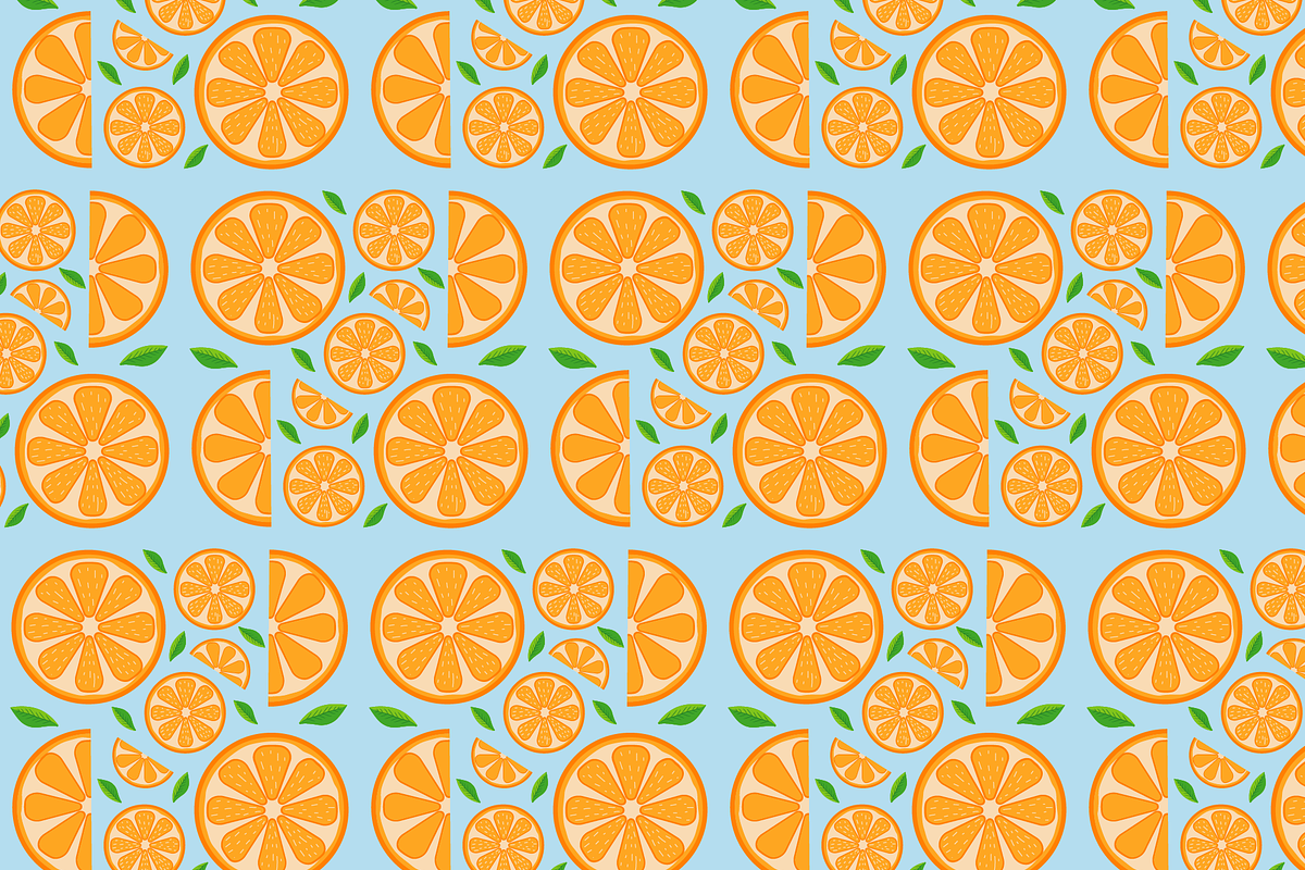seamless pattern with orange slices, a Texture Illustration by JYa_Design (Photo 1 of 3)