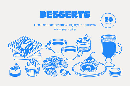 Desserts, a Food Illustration by Sweet Corner