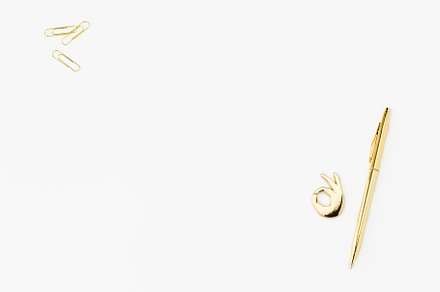 Gold on White Flatlay Stock Photo #1