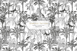 Toile Wildlife. Seamless Patterns