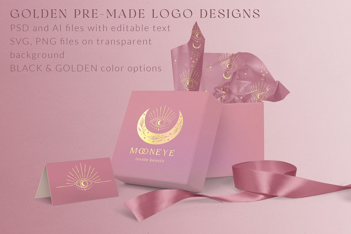 Premade Logo Designs. Gold Option 2, a Branding & Logo Template by Olya Creative (Photo 2 of 4)