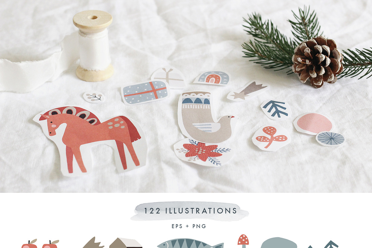 Scandinavian Christmas illustrations, an Animal Illustration by Tabita's shop (Photo 5 of 11)