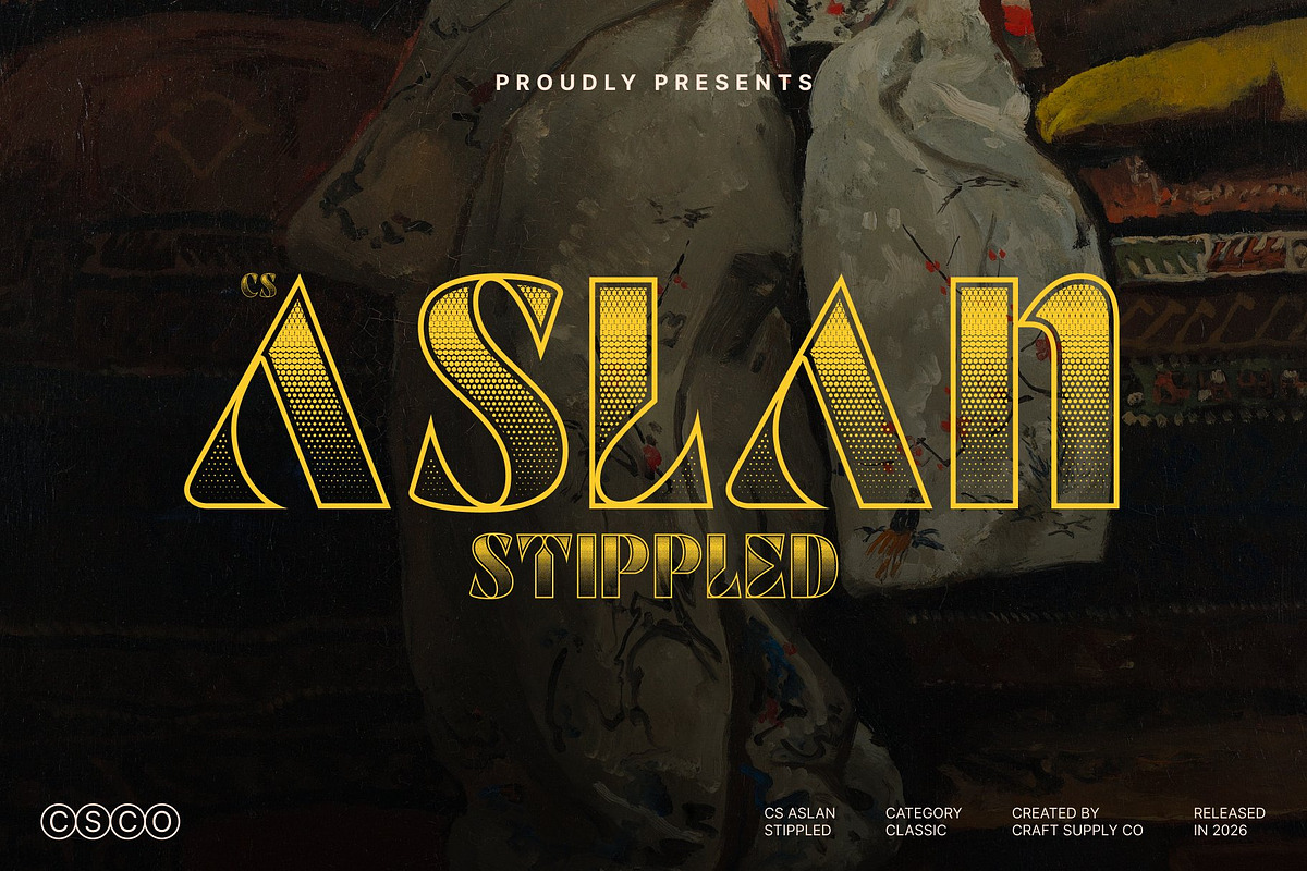 CS Aslan Stippled, a Sans Serif Font by Craft Supply Co. (Photo 1 of 8)