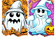 Cute Ghost Halloween Background, a Background Graphic by Coco Bloom (Thumbnail 5 of 6)