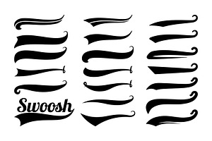 Swoosh Tails. Swirl Sport Typography