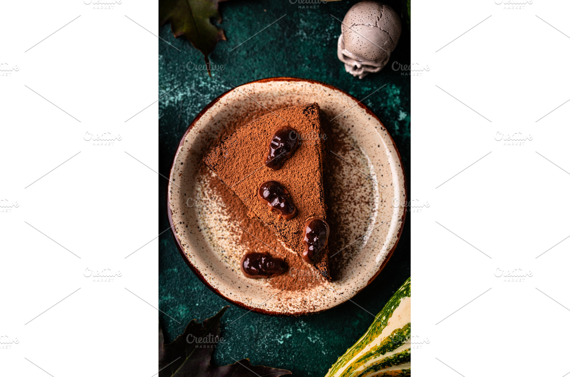Halloween chocolate cake with skull, a Food & Drink Photo by Yulia Furman