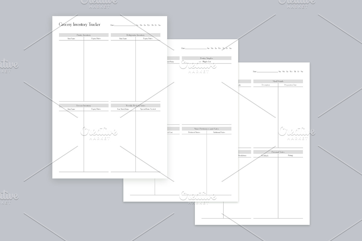 Meal Planning Pages Set V-15, a Stationery Template by shahsoft (Photo 2 of 3)