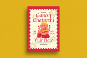 Pink Beige Ganesh Chartuthi Flyer, a Flyer Template by VectorVactory (Thumbnail 1 of 3)
