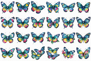 Watercolor Butterflies Clipart, an Illustration by Libby Wishes (Thumbnail 2 of 7)