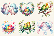 Whimsical Valentine Couple Birds, an Illustration by DreamCafeArt (Thumbnail 2 of 6)