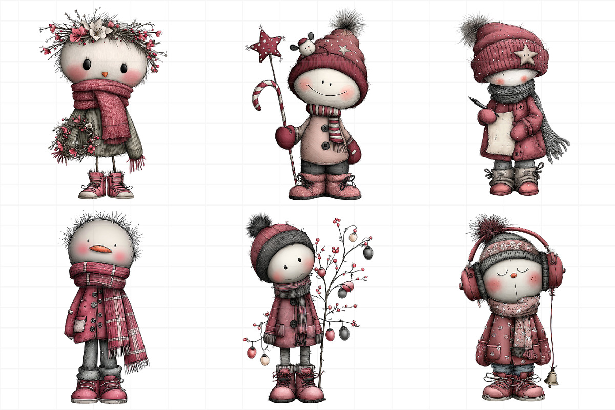 Christmas Cute Snowman Clipart, an Illustration by Daily.Designs (Photo 4 of 5)