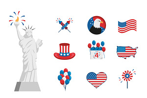 4th of July Illustration Set, a Templates & Theme by studiogstock