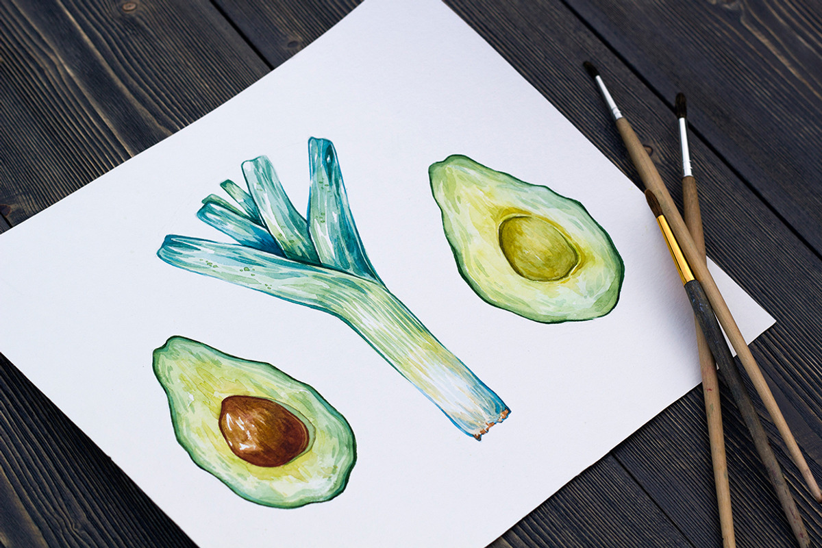 Green Vegetables. Watercolor Bundle, an Illustration by Olga Olmix (Photo 9 of 10)