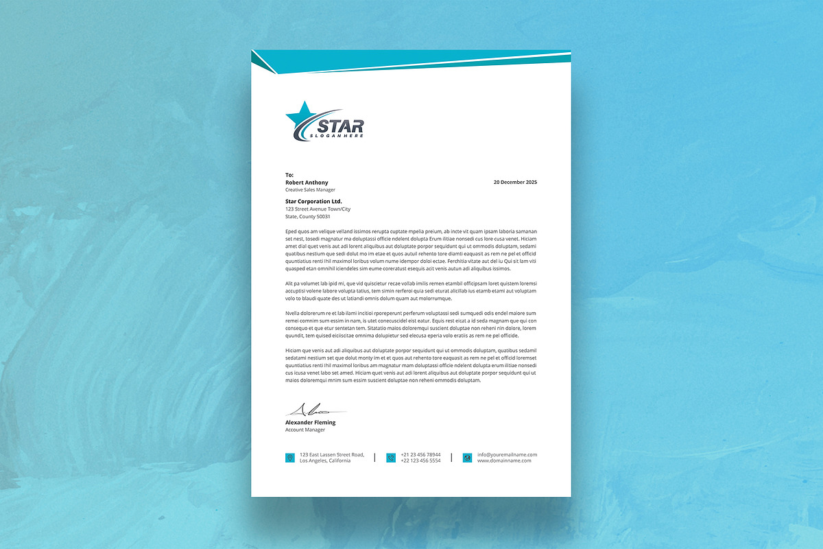 Letterhead Template, a Stationery Template by DesignDevisers (Photo 2 of 10)