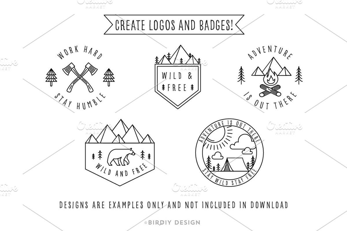 Rustic Monoline Icons and Designs, an Outline Icon by BirDIY Design (Photo 4 of 10)