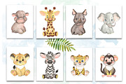 Watercolor safari animals clipart, an Animal Illustration by SavinV (Thumbnail 3 of 8)