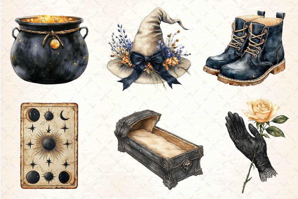 Beige & Black Halloween Clipart, an Illustration by Dream Creation (Photo 2 of 7)