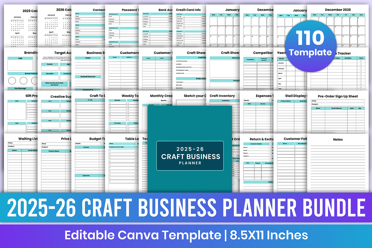 2025-2026 Craft Business Planner Kdp, a Stationery Template by Mustafiz (Photo 1 of 7)