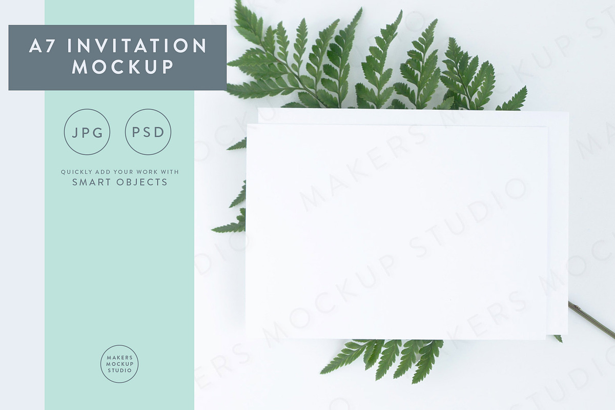 Horizontal Wedding Invitation Mockup, a Product Mockup by Makers Mockup Studio (Photo 1 of 5)