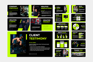 Healfixs Gym PPTX Presentation, a Presentation Template by Kren Studio