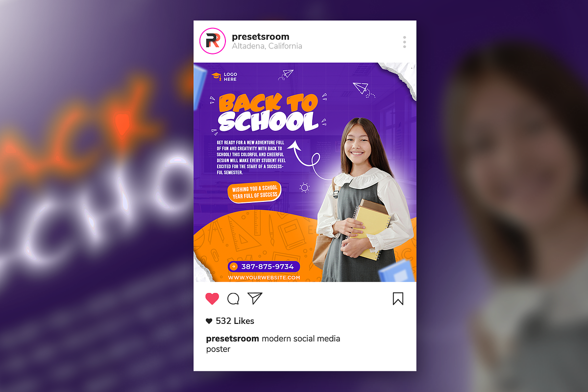 Back To School Social Media Design, a Social Media Template by presetsroom (Photo 3 of 3)