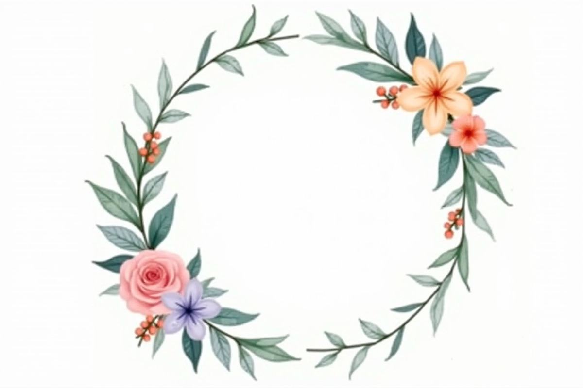 Elegant Watercolor Floral Wreaths, an Illustration by Creativeshirt (Photo 5 of 11)