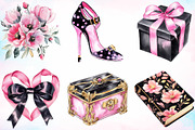 Black and Pink Mother's Day Clipart, a Seasonal Illustration by Canvas Craft (Thumbnail 2 of 4)