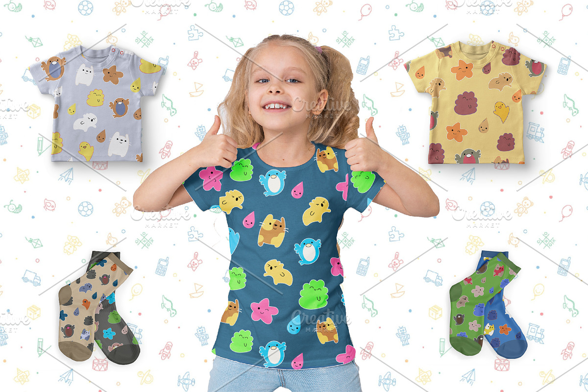 Cute Baby Seamless Patterns 15., a Texture Graphic by KENO Mascots (Photo 4 of 6)