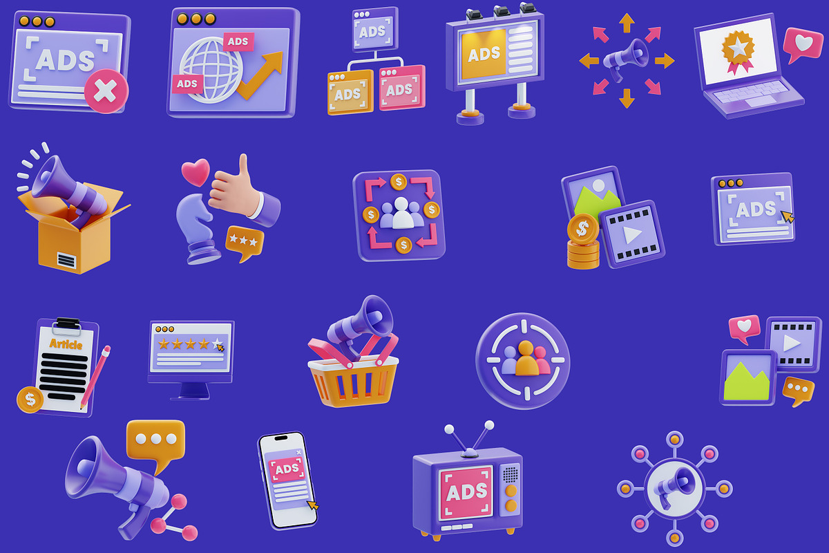 Digital Marketing 3D Icon Pack, a 3D by baii09 (Photo 6 of 6)