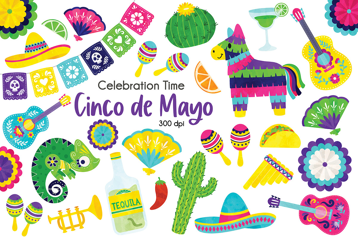 Cinco de Mayo Clipart Fiesta, an Illustration by SugarPickle Clip Art (Photo 1 of 3)