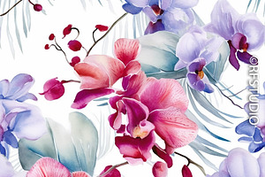 Exotic Orchids Seamless Bundle 1