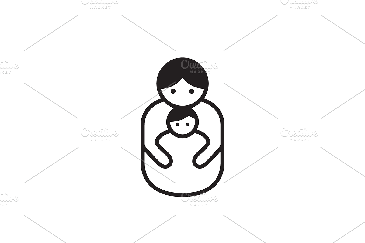 child care child love modern line lo, a Branding & Logo Template by devastd
