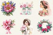 Pink Floral Wedding Clipart, an Illustration by OK Design (Thumbnail 3 of 5)