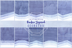Watercolor Geometric Ombre Paper