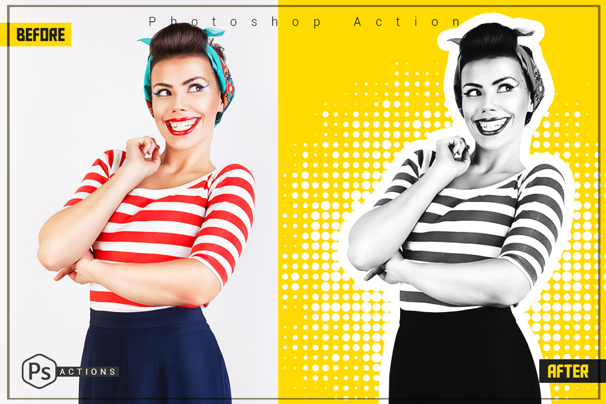 Pop Art Yellow Action, an Action Add-On by DuoFankaar (Photo 2 of 8)