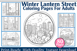 Frosted Window City View Coloring