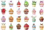 Christmas Glitter Cupcake Clipart, an Illustration by Sublimation Artist (Thumbnail 2 of 6)