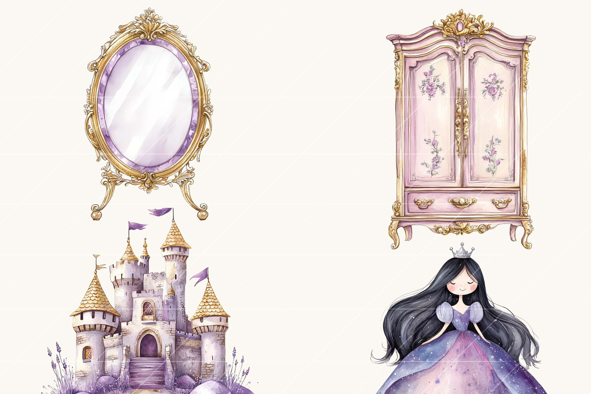 Watercolor Lavender Legends Clipart, an Illustration by SparkyDesignsUS (Photo 5 of 9)