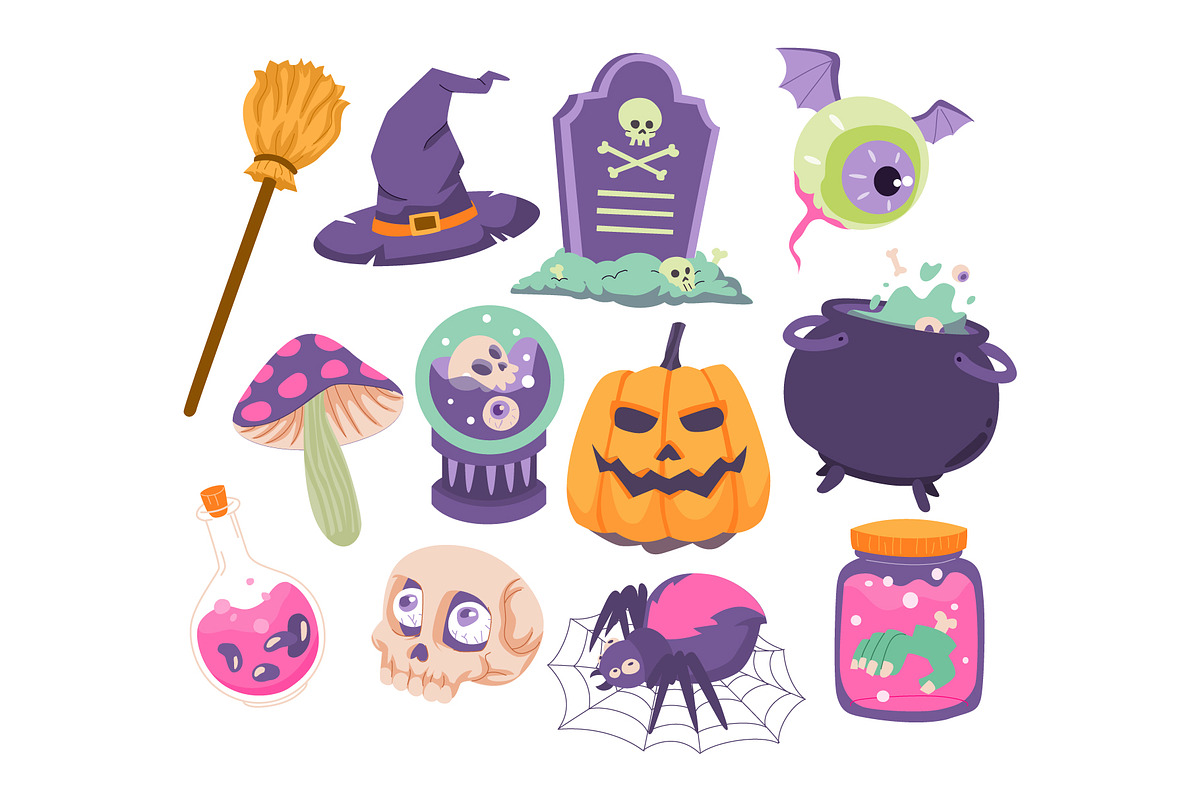 Spooky Cute Halloween Elements, an Object Graphic by Vesvocrea (Photo 3 of 5)