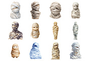 Minimalist Halloween Mummy Clipaart, a Graphic by CitraGraphics (Thumbnail 2 of 4)