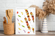 Watercolor Cooking Clipart, BBQ., a Food Illustration by NiKO (Thumbnail 8 of 9)