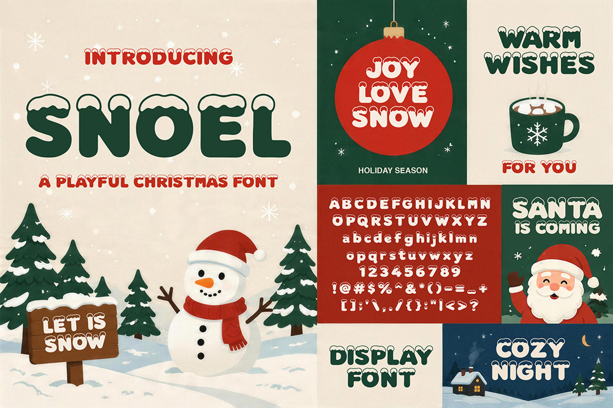 Snoel - Playful Christmas Font, a Sans Serif Font by Pitchlook.Studio (Photo 4 of 4)