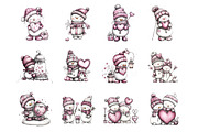 Whimsical Valentine Snowmen, an Illustration by Design Market (Thumbnail 3 of 3)