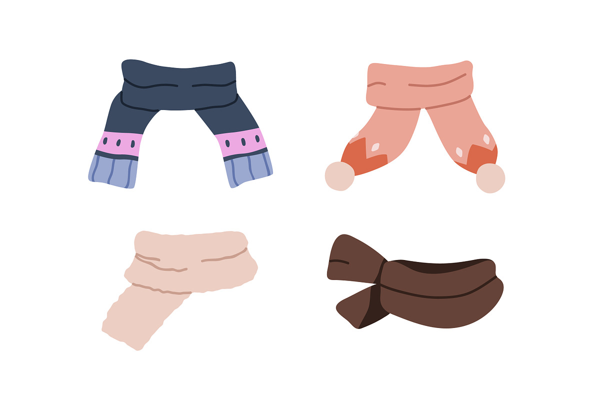Warm winter scarves, accessories set, an Object Illustration by Good Studio (Photo 3 of 3)