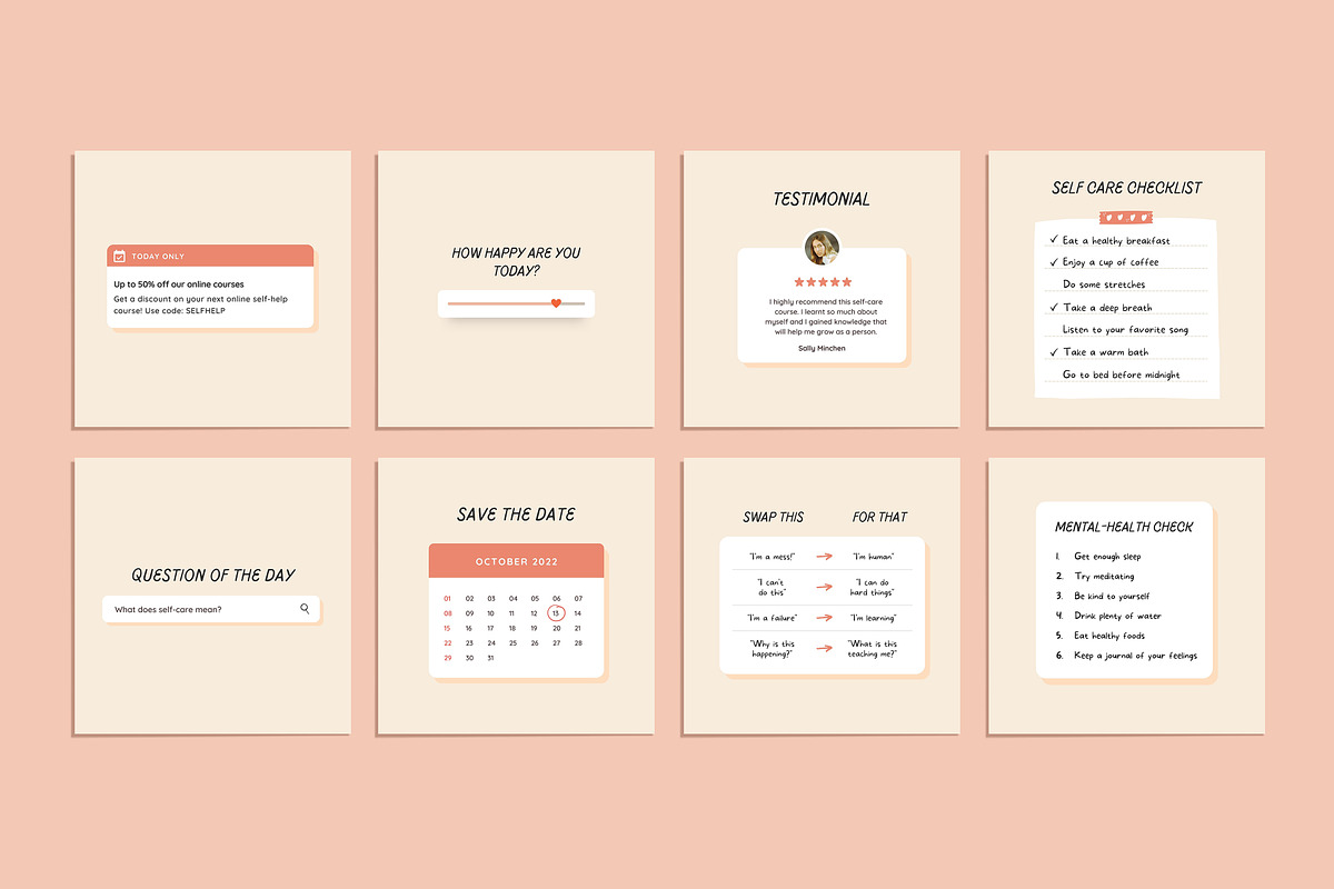 Self-Care Instagram Template - Canva, a Social Media Template by Willoe Studio (Photo 9 of 11)