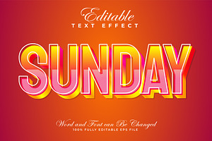 Sunday 3D Text Effect Style | Vector, a Layer Style Add-On by padilah_a