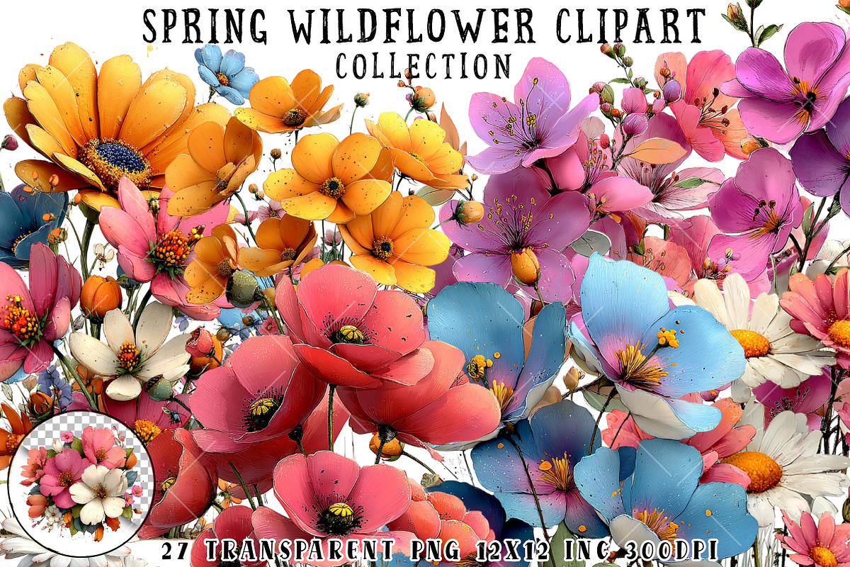 Spring Wildflower Clipart, an Illustration by OK Design (Photo 1 of 6)