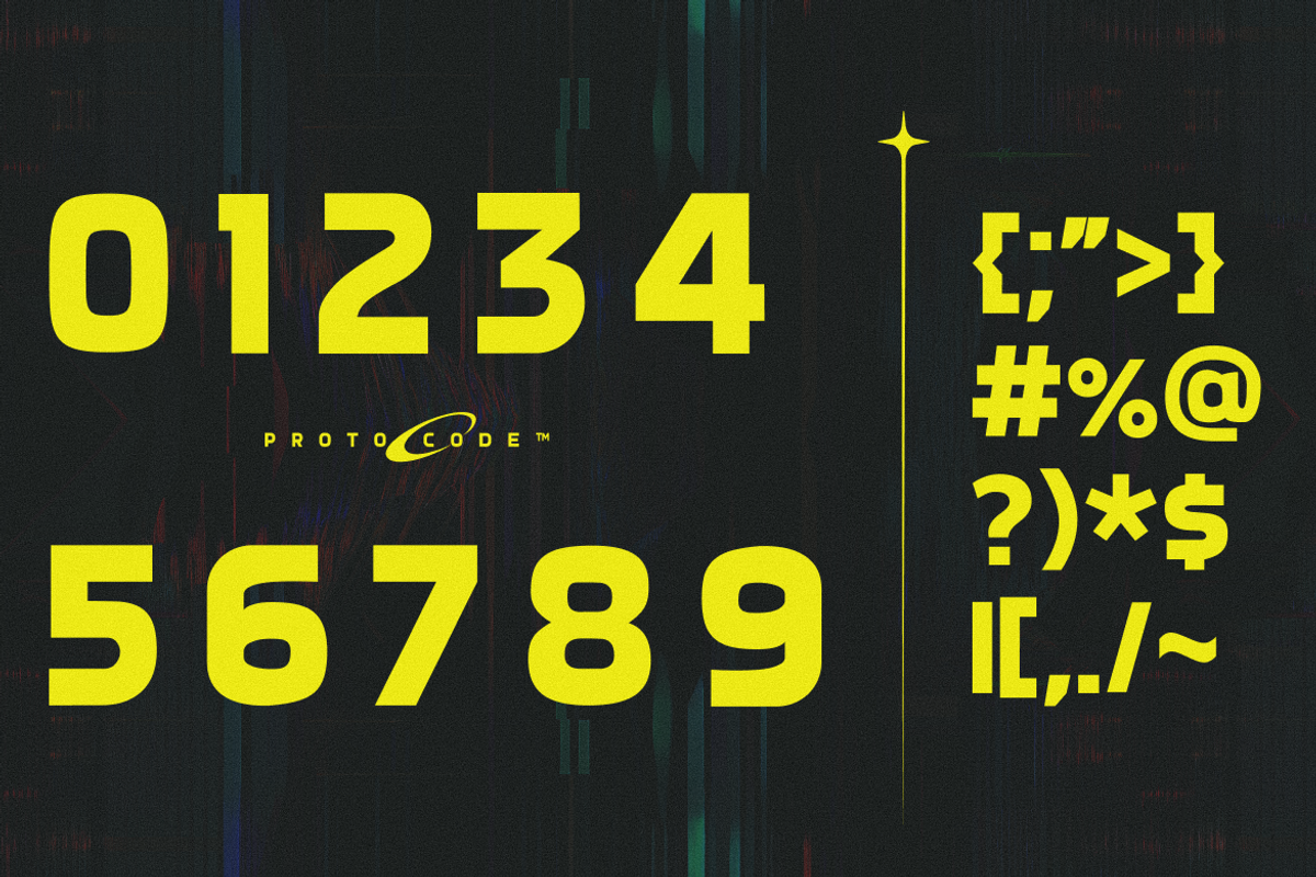 Proto Code Bold Tech Typeface Font, a Sans Serif Font by Vadovastd (Photo 3 of 7)
