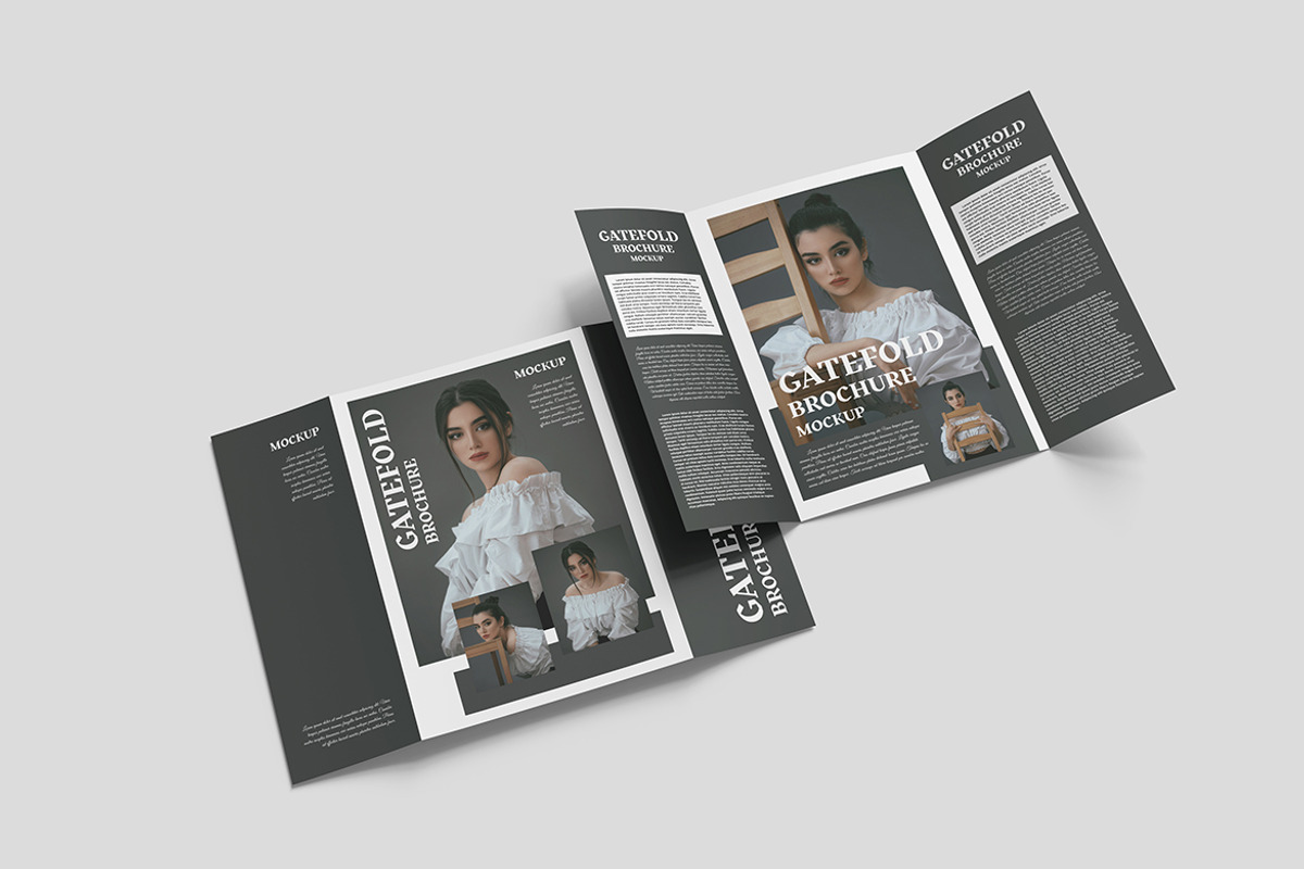Gatefold Brochure Mockup, an Advertising Mockup by Indah (Photo 3 of 6)